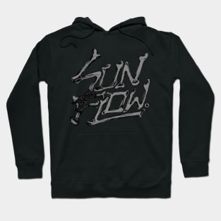 bone skull lettering sunflow Hoodie